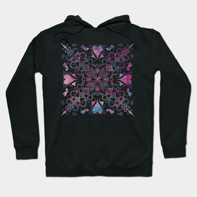 Hearts Mandala Hoodie by nathalieaynie